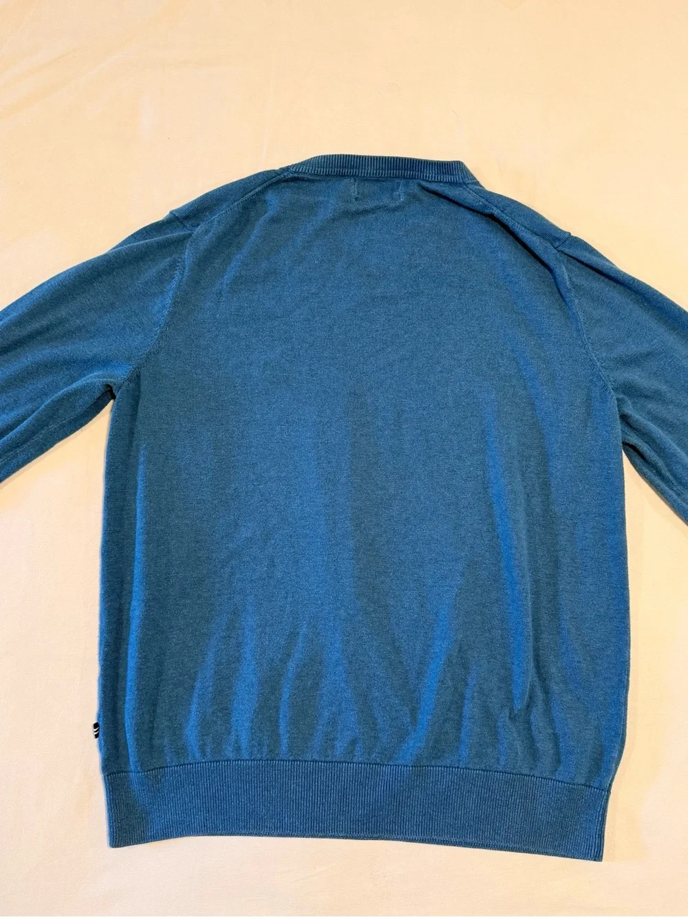 Nautica Men's Teal-Blue V-Neck Sweater